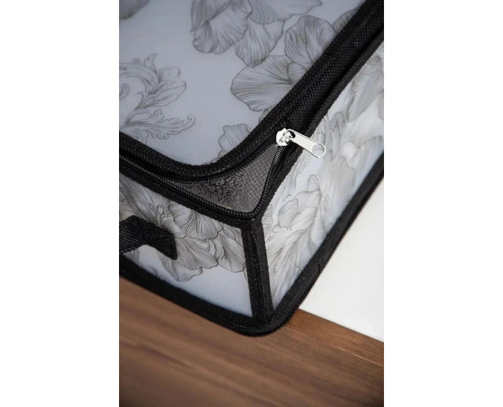 Корзина IDEA HOME DB-24 прям. з/кр з/блиск Anthracite Flowers 30x28x15 см