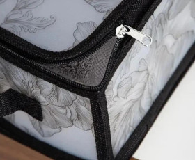 Корзина IDEA HOME DB-24 прям. з/кр з/блиск Anthracite Flowers 30x28x15 см