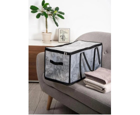 Корзина IDEA HOME DB-28 прям. з/кр з/блиск Anthracite Flowers 60x30x30 см