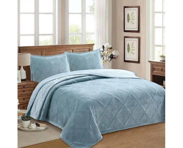 Покривало 200*230 см VELUR Blue SOHO