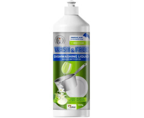 Засіб для миття посуду 1л Зелене яблуко та едельвейс WASH&FREE