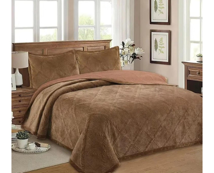 Покривало 200*230 см VELUR Brown SOHO