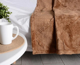 Покривало 200*230 см VELUR Brown SOHO
