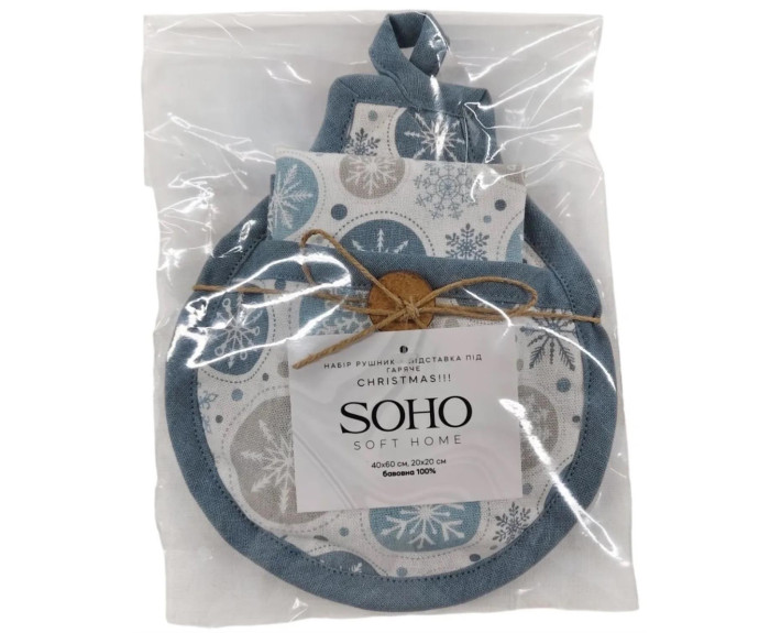 Набір рушник 40*60см+підст./горяч. бавовна 100% Christmas  SOHO