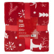 Плед Ardesto Christmas Flannel 160х200см, 100% поліестер, олені, червоний