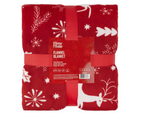 Плед Ardesto Christmas Flannel 160х200см, 100% поліестер, олені, червоний