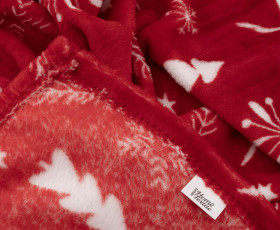 Плед Ardesto Christmas Flannel 160х200см, 100% поліестер, олені, червоний