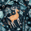 Плед Ardesto Christmas Flannel 160х200см, 100% поліестер, олені, зелений