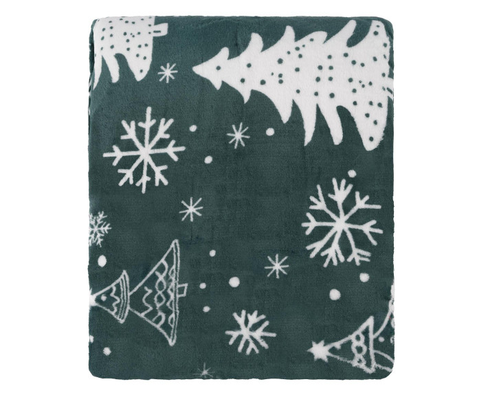 Плед Ardesto Christmas Flannel 160х200см, 100% поліестер, ялинки