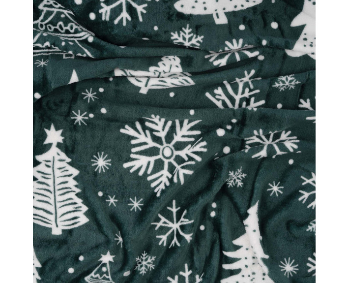 Плед Ardesto Christmas Flannel 160х200см, 100% поліестер, ялинки