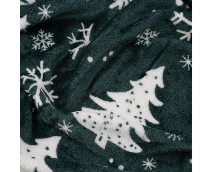 Плед Ardesto Christmas Flannel 160х200см, 100% поліестер, ялинки