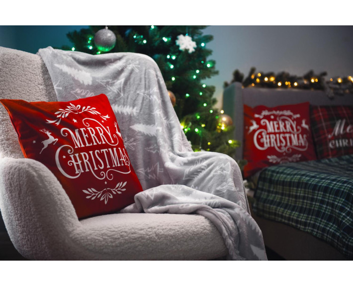 Плед Ardesto Christmas Flannel, 160х200см, 100% поліестер, ялинки