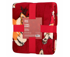 Плед Ardesto Christmas Flannel 160х200см, 100% поліестер, різдвяні коргі