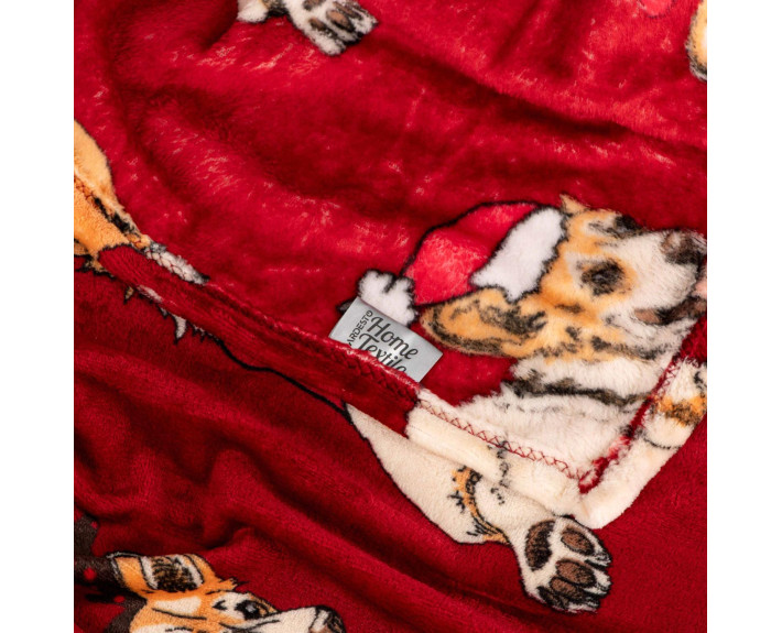 Плед Ardesto Christmas Flannel 160х200см, 100% поліестер, різдвяні коргі