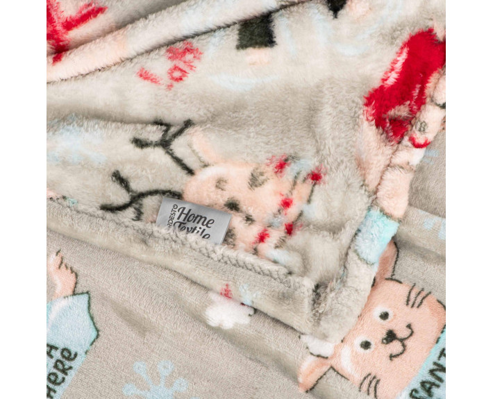 Плед Ardesto Christmas Flannel 160х200см, 100% поліестер, різдвяні котики