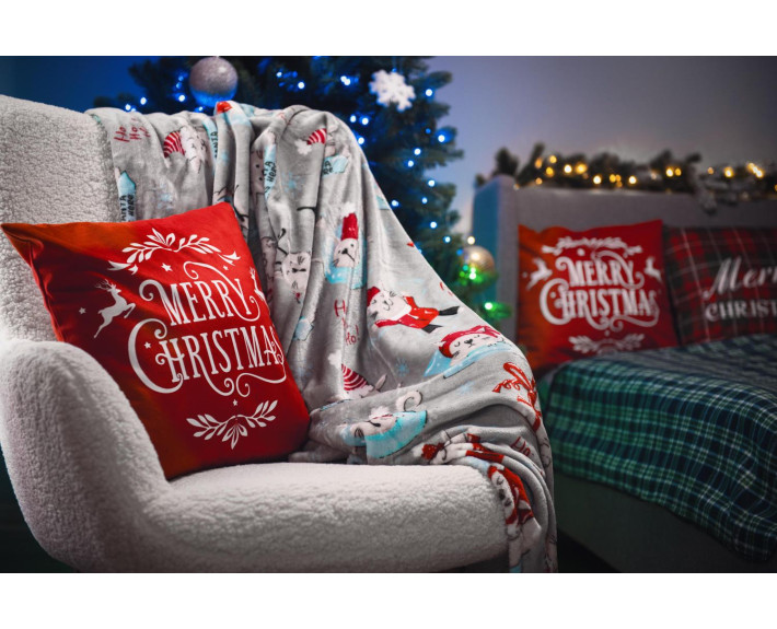 Плед Ardesto Christmas Flannel 160х200см, 100% поліестер, різдвяні котики