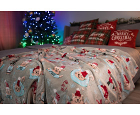 Плед Ardesto Christmas Flannel 160х200см, 100% поліестер, різдвяні котики