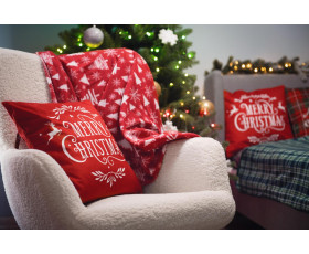 Плед Ardesto Christmas Fleece 130x160см, 100% поліестер, засніжені ялинки