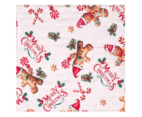 Ранер Ardesto Christmas Gingerbread 33х137см, 100% поліестер, червоний