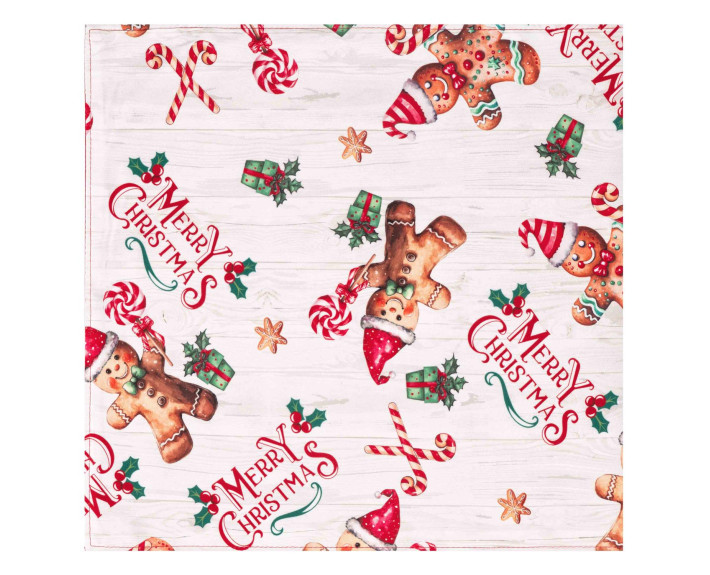Ранер Ardesto Christmas Gingerbread 33х137см, 100% поліестер, червоний
