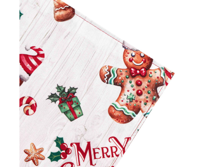 Ранер Ardesto Christmas Gingerbread 33х137см, 100% поліестер, червоний