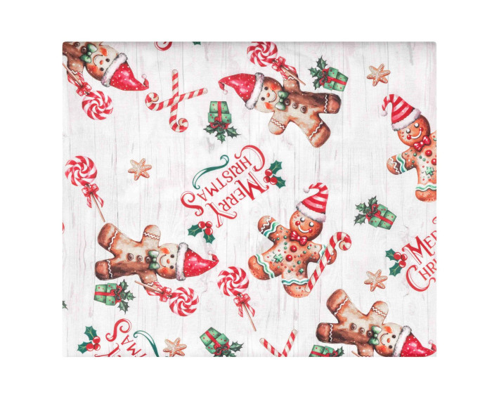 Скатертина Ardesto Christmas Gingerbread 120х140см, 100% поліестер, червоний
