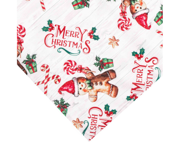 Скатертина Ardesto Christmas Gingerbread 120х140см, 100% поліестер, червоний