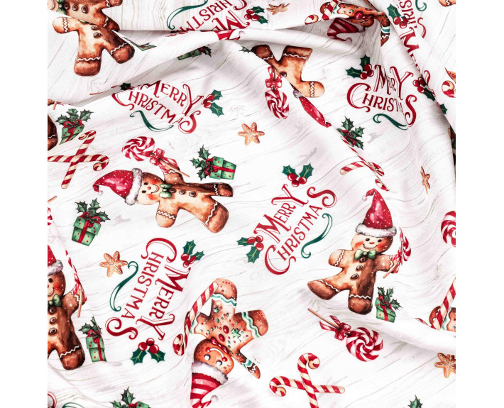 Скатертина Ardesto Christmas Gingerbread 120х140см, 100% поліестер, червоний