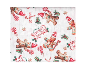 Скатертина Ardesto Christmas Gingerbread 140х180см, 100% поліестер, червоний