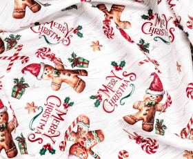 Скатертина Ardesto Christmas Gingerbread 140х180см, 100% поліестер, червоний