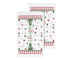 Подарунковий набір рушничків в коробці Ardesto Christmas Tree 38х63см, 2шт, 100% бавовна, зелений