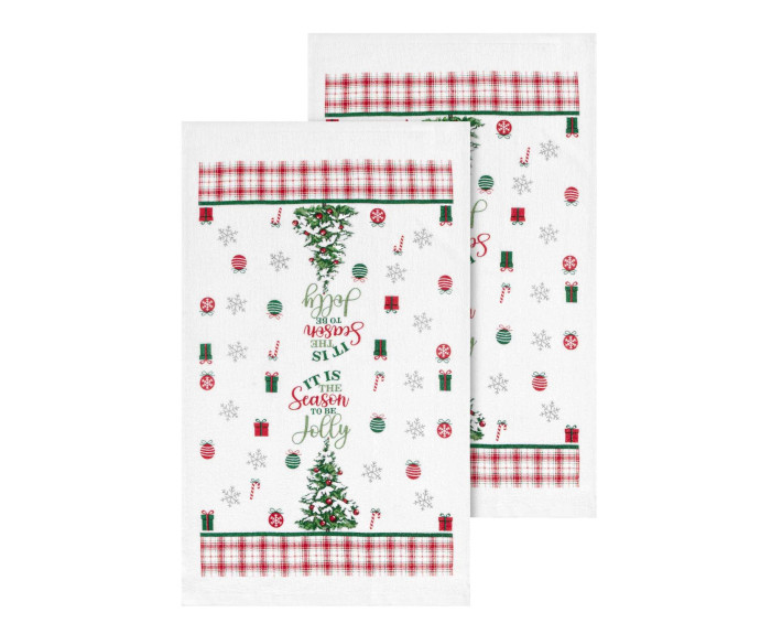 Подарунковий набір рушничків в коробці Ardesto Christmas Tree 38х63см, 2шт, 100% бавовна, зелений