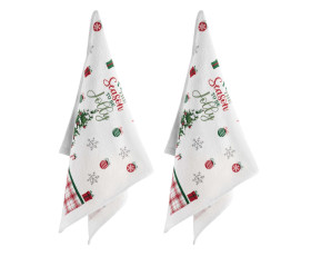 Подарунковий набір рушничків в коробці Ardesto Christmas Tree 38х63см, 2шт, 100% бавовна, зелений