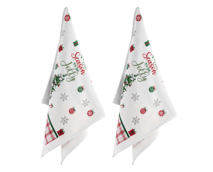 Подарунковий набір рушничків в коробці Ardesto Christmas Tree 38х63см, 2шт, 100% бавовна, зелений