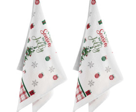 Подарунковий набір рушничків в коробці Ardesto Christmas Tree 38х63см, 2шт, 100% бавовна, зелений
