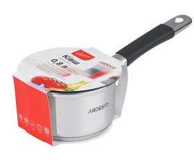 Ківш зі скляною кришкою Ardesto Gemini Salerno, 1.2л, нержавіюча сталь, силікон