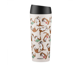 Термокухоль Ardesto Coffee Time Otter 450мл, нержавіюча сталь, бежевий