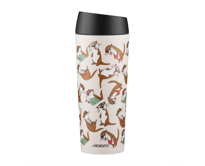 Термокухоль Ardesto Coffee Time Otter 450мл, нержавіюча сталь, бежевий