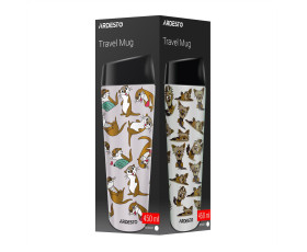 Термокухоль Ardesto Coffee Time Otter 450мл, нержавіюча сталь, бежевий