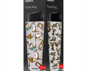 Термокухоль Ardesto Coffee Time Otter 450мл, нержавіюча сталь, бежевий