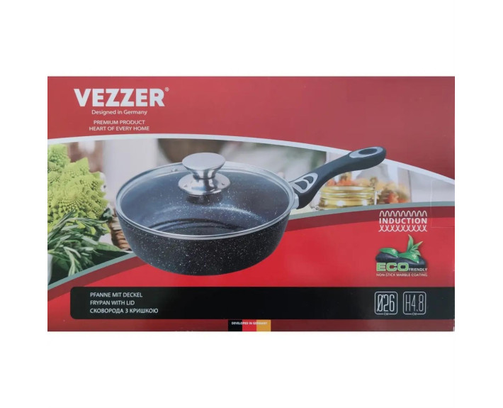 Пательня кована з кришкою VEZZER 26*7 см VZ8059