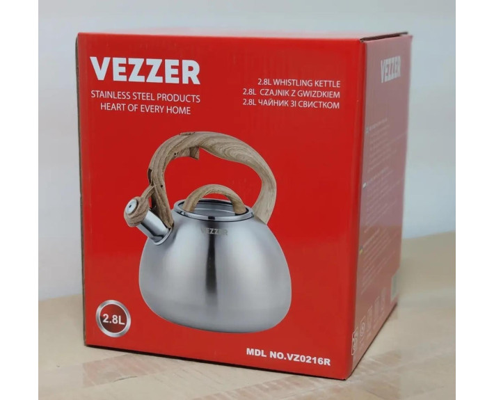 Чайник VEZZER зі свистком 2,8 л VZ0216R