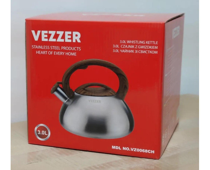 Чайник VEZZER зі свистком 3 л VZ0068CH