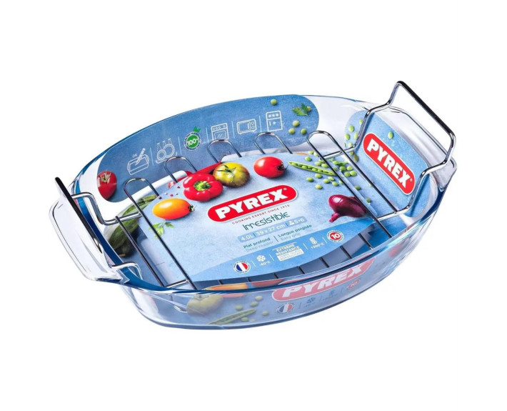 Форма для запікання овал. 38х27х11см (4л) з решіт. PYREX