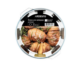 Форма для запікання ARDESTO Black Mars 23x20.8x7см, боросилікатне скло, кругла, прозорий