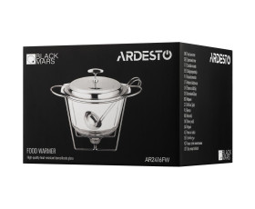 Марміт ARDESTO Black Mars 3800мл, скло, нержавіюча сталь, кругла, прозорий