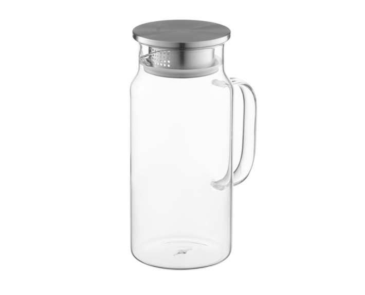 Глечик з кришкою ARDESTO 1200мл, боросилікатне скло, нержавіюча сталь, прозорий