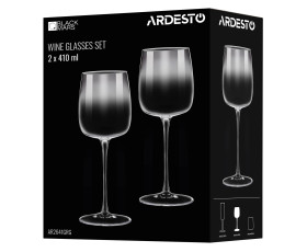 Набір келихів для вина ARDESTO Black Mars Mira 410мл, 2шт, скло, сірий