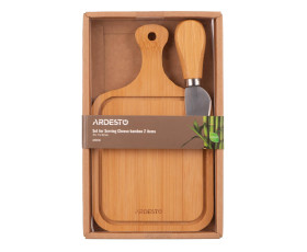 Набір для подачі сиру ARDESTO Midori, 2 предмети, 19х11х0.8см, бамбук, нержавіюча сталь