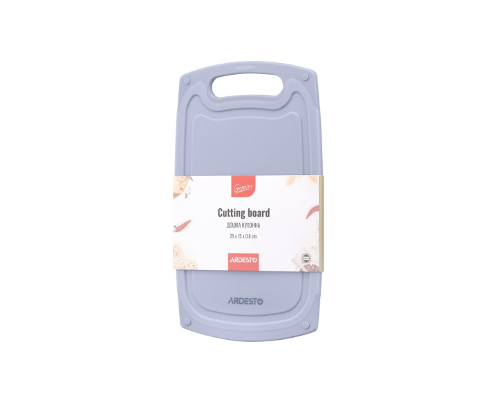 Дошка кухонна ARDESTO Gemini, 25х15х0.8см, пластик, сірий